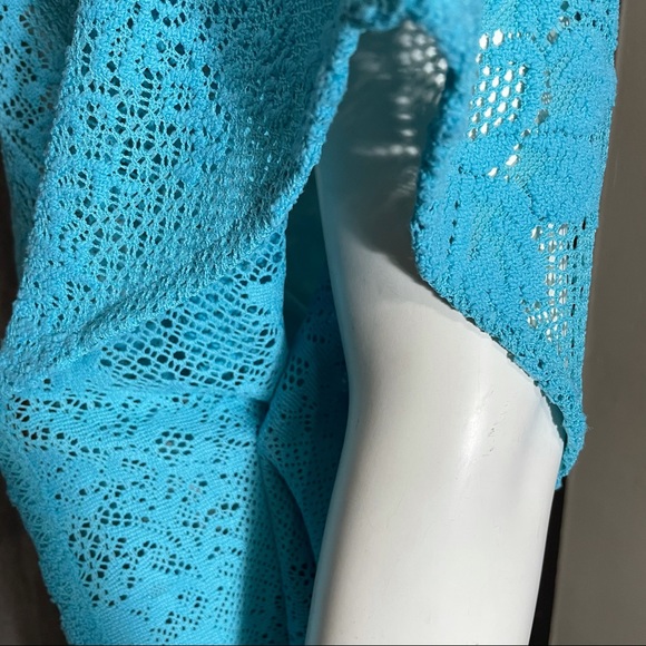 Chico’s Women’s Lightweight Light Blue Lace Poncho - Picture 6 of 12